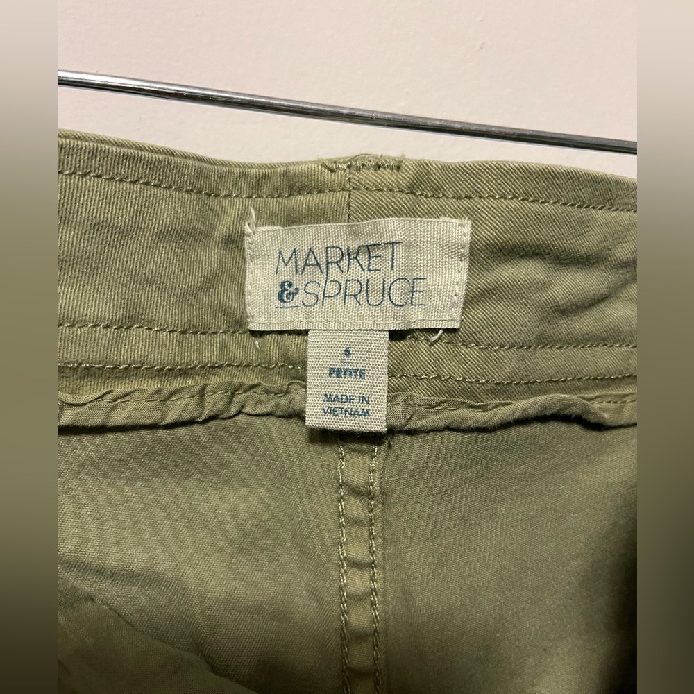 NWT Market & Spruce relaxed skinny stretch pants, green women’s sz 4 & 6 petite - Picture 4 of 16
